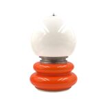 Space Age Orange Murano glass table lamp, AV Mazzega, 1970s