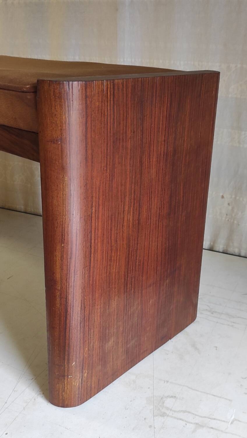 Art Deco design bench in wood and fabric - 1930s/40s
