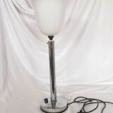 Large chrome and opaline lamp, Mazda and Ferdinand Solere, France, 1970