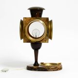 Mid Century italian table lamp with ashtray like a lantern by Aldo Tura