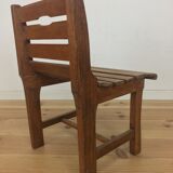 Children's wooden slatted chair