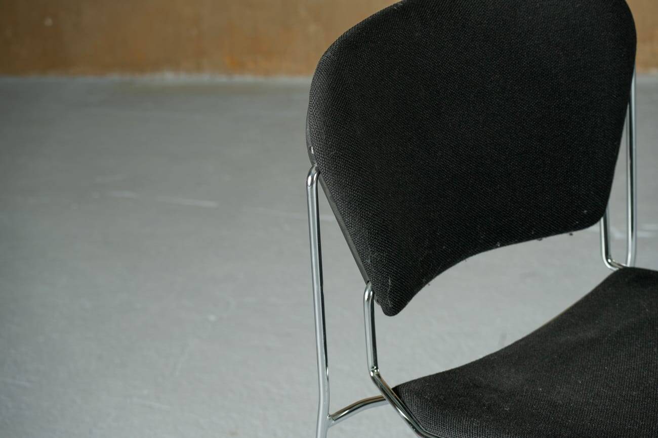 Black chair with metal frame by Perry, UK, 1990s