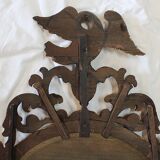 Ancient golden wood witch mirror - late 19th century