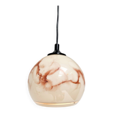 Round vintage ceiling lamp with marble pattern, 1960s