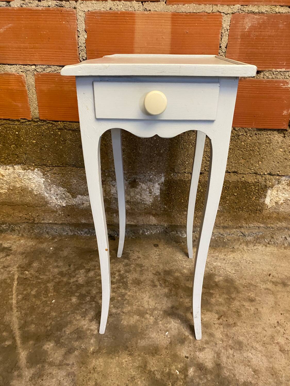 Louis xv style nightstand table wood drawer side vintage