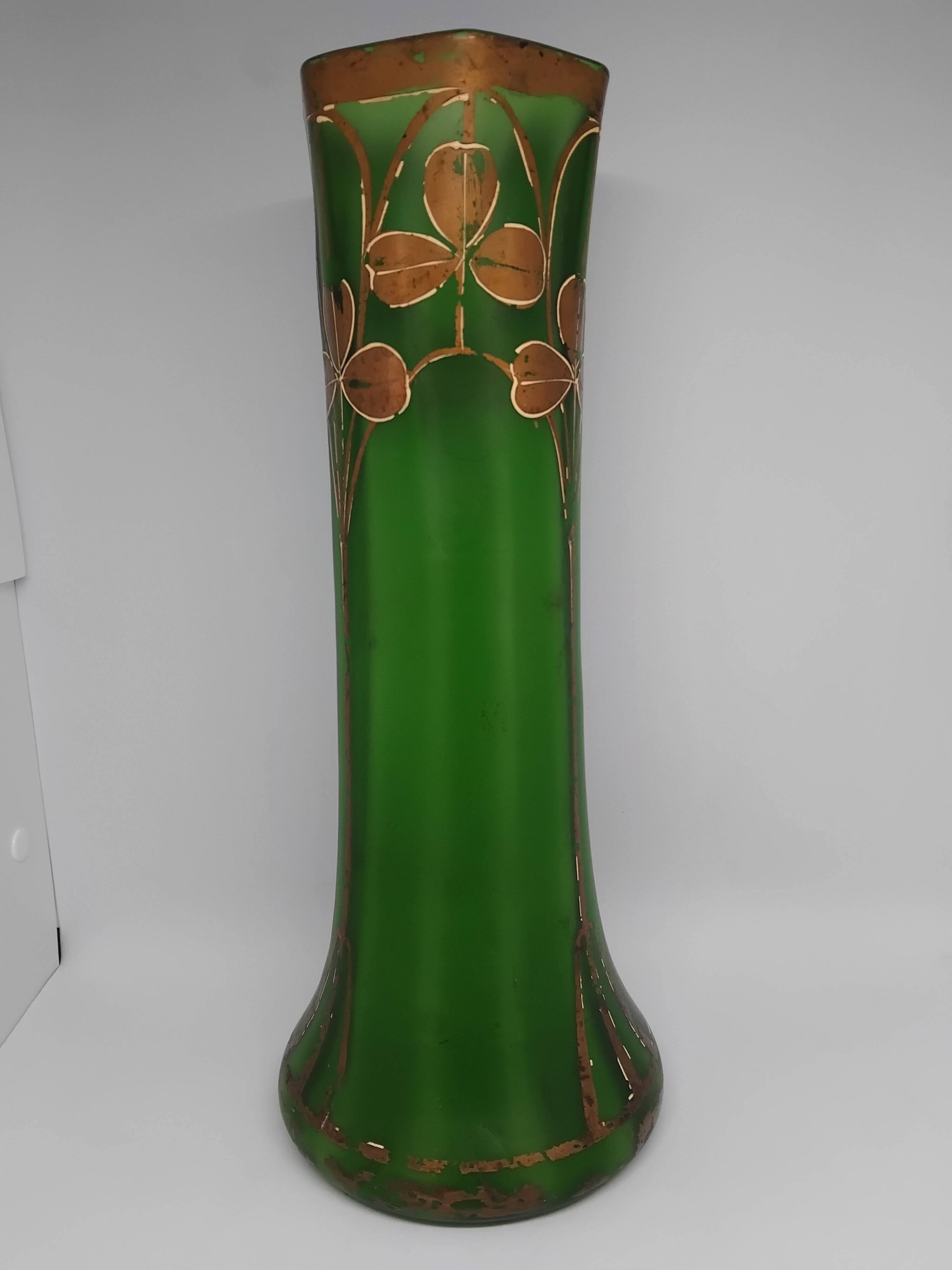Grand vase Legras. Forme tube dit « Fontainebleau ». Art nouveau. Début XX