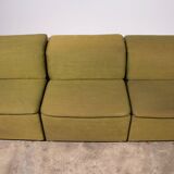 Durlet 9-piece modular sofa in luxe green de ploeg fabric 1970