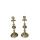 Paire de bougeoirs tête de béliers en bronze doré, style Louis XVI, XIXème