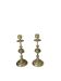 Pair of gilt bronze ram's head candlesticks, Louis XVI style, 19th century.