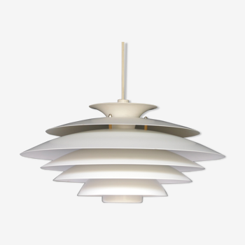 Suspension vintage scandinave blanche par Formlight circa 60