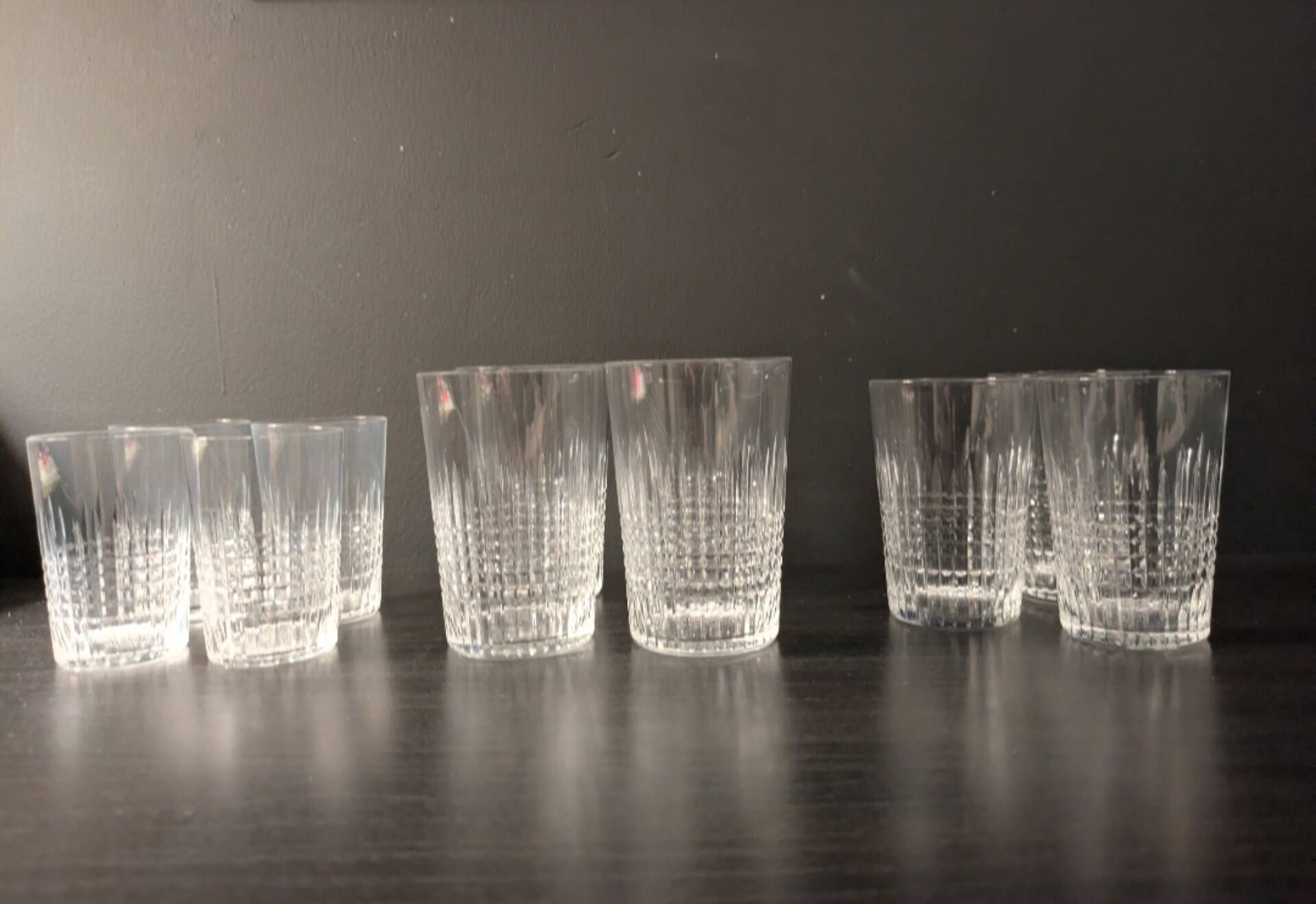 Set of 11 crystal cups from Baccarat/Nancy (Company of