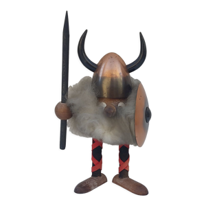 Statue scandinave viking teck et