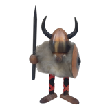 Scandinavian Viking teak and metal statue