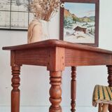 Solid wood desk table with turned legs