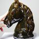 Vintage 1980s glazed terracotta chess knight or horse head.