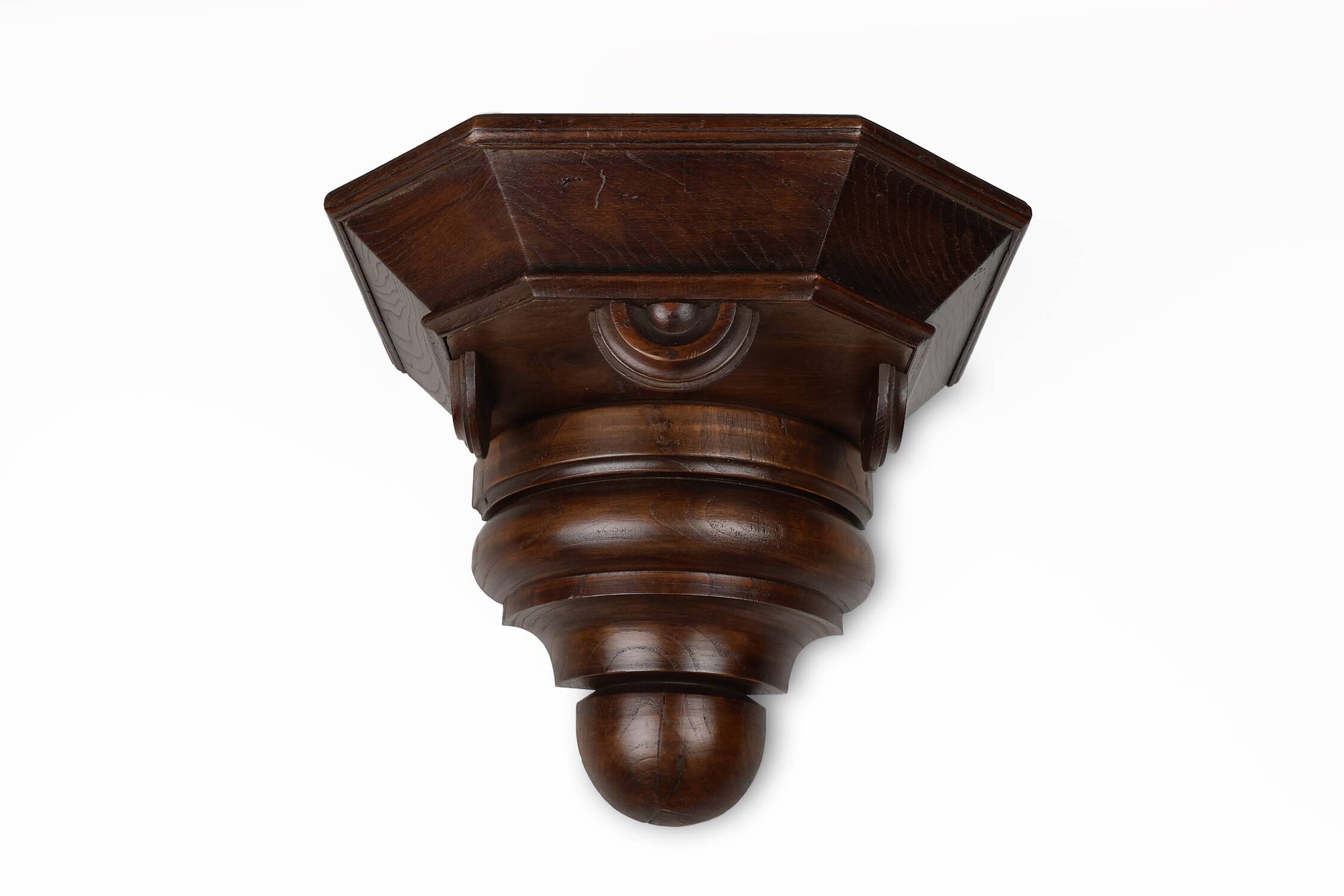 19th Century Art Deco Architectural wall mounted console in oak, France