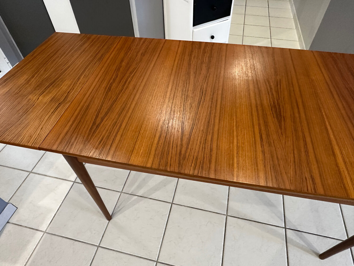 Vintage 1970s extendable Scandinavian teak table