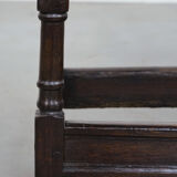 Tabouret ancien anglais en chêne massif du XVIIIe siècle