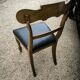 Set of 6 English chairs in mahogany and black leather