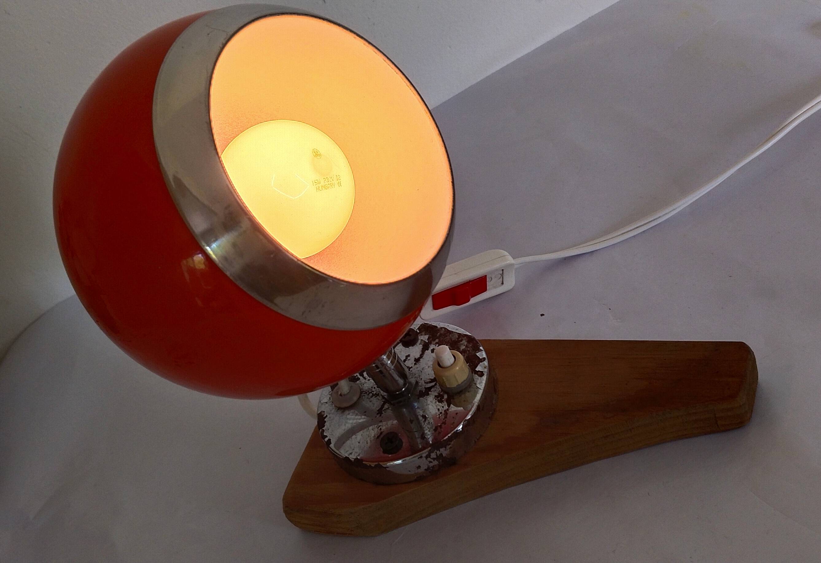 "Eye Ball" ball lamp, orange, 1960s
