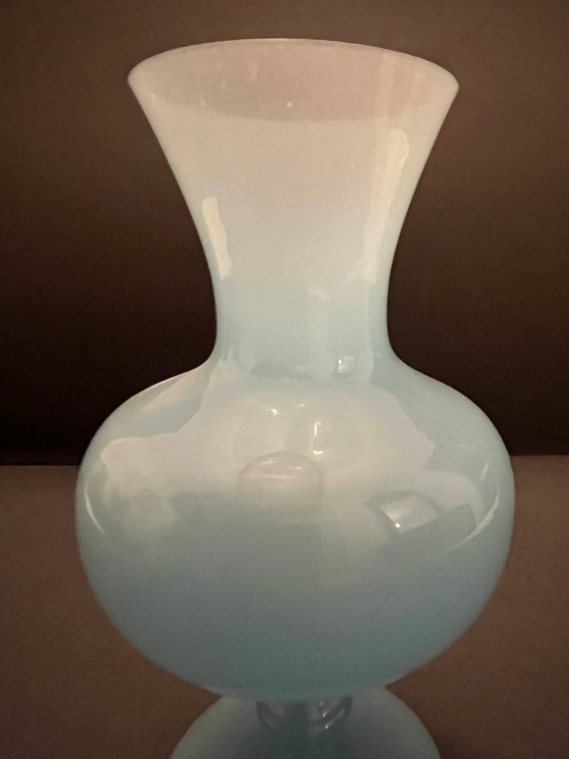 Small blue opaline vase