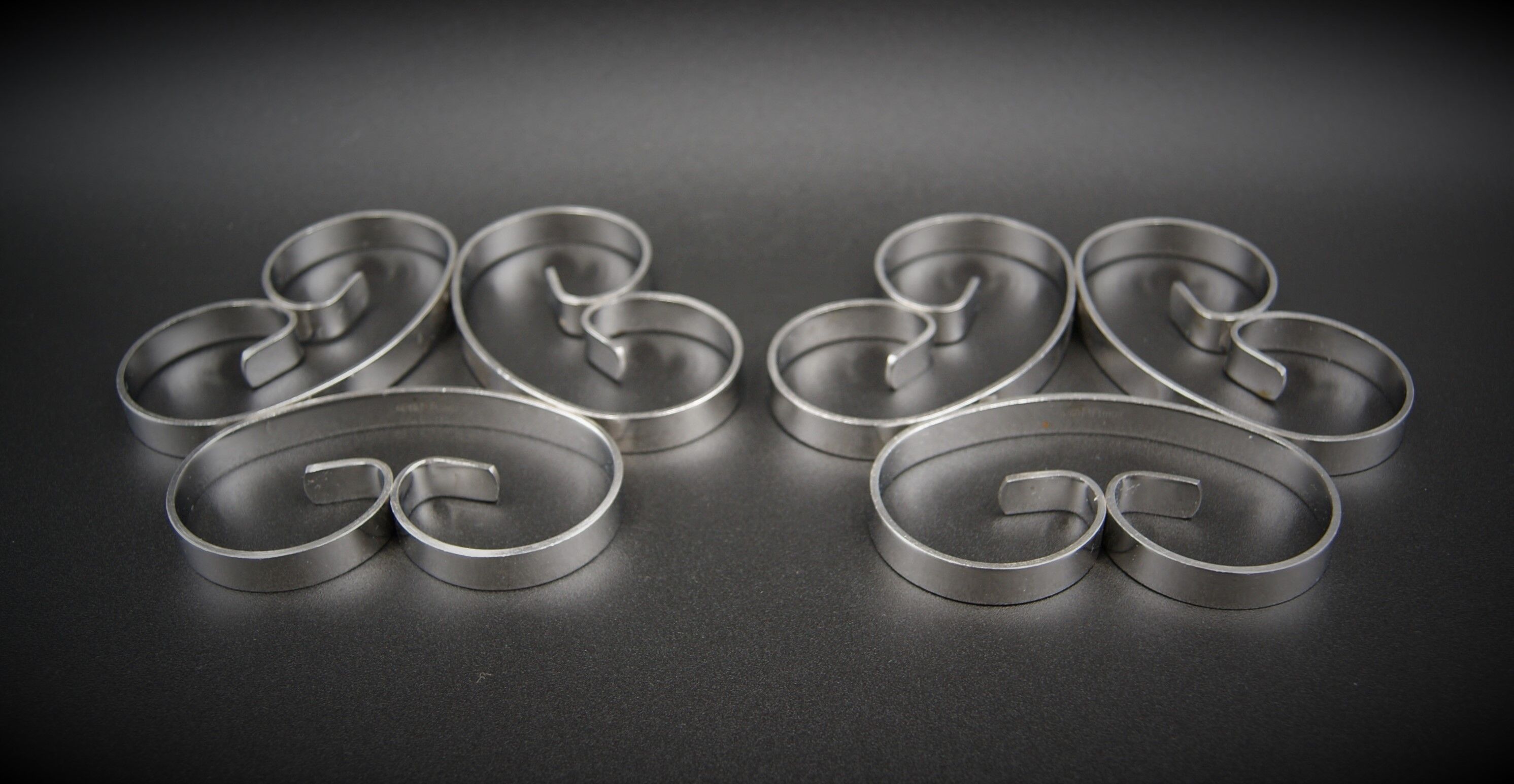 Pair Flat bottom BB vintage stainless steel
