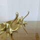 Large wall-mounted coat rack in gold aluminum, 60s-70s