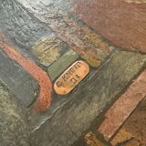 90s set of 3 brutal coffee tables with mosaic by Paul Kingma for Kneip