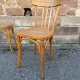 Pair of 1950s bistro cafe chairs