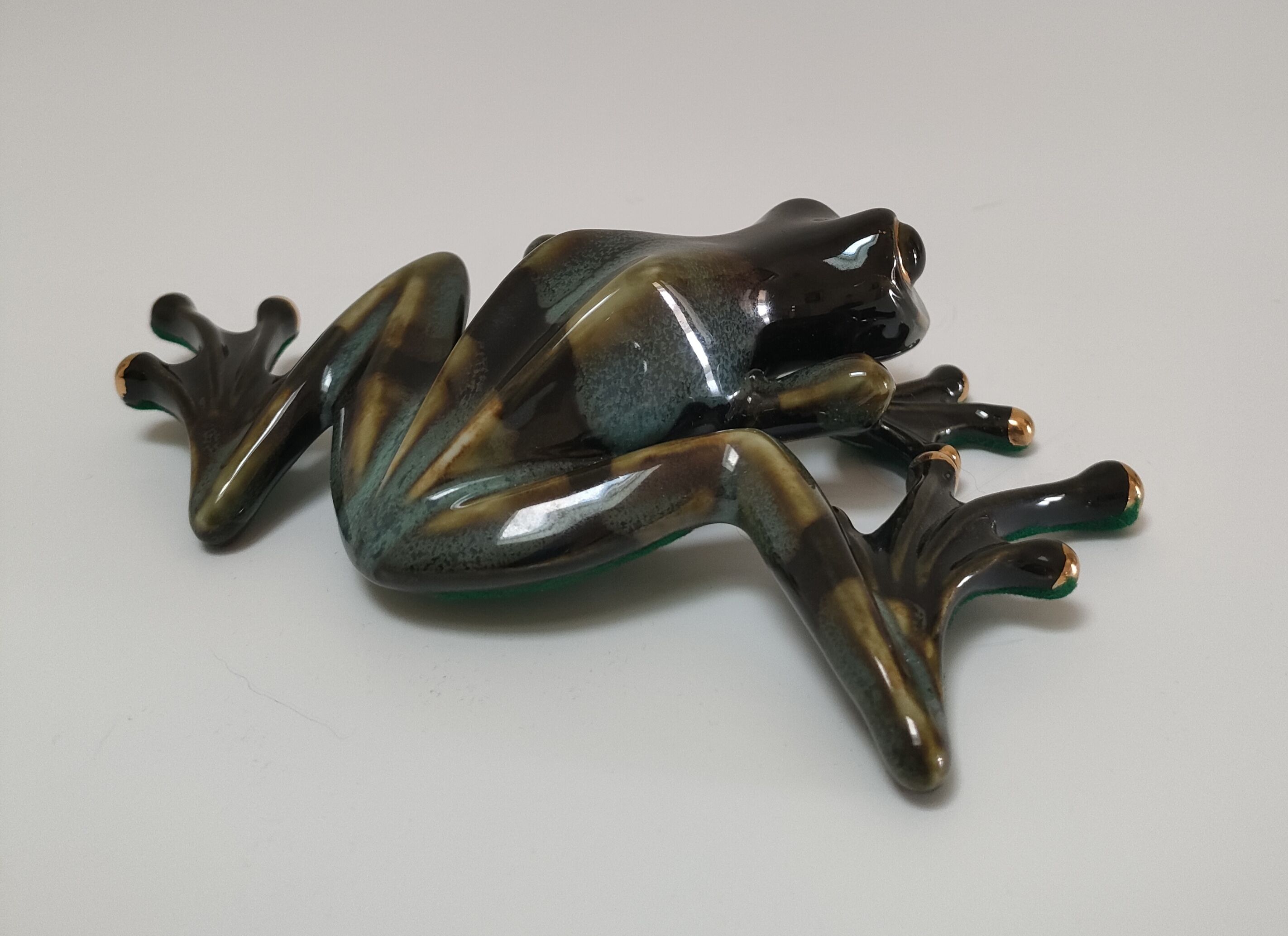 Vintage glazed ceramic tree frog