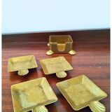 Vintage FAL brass ashtray set