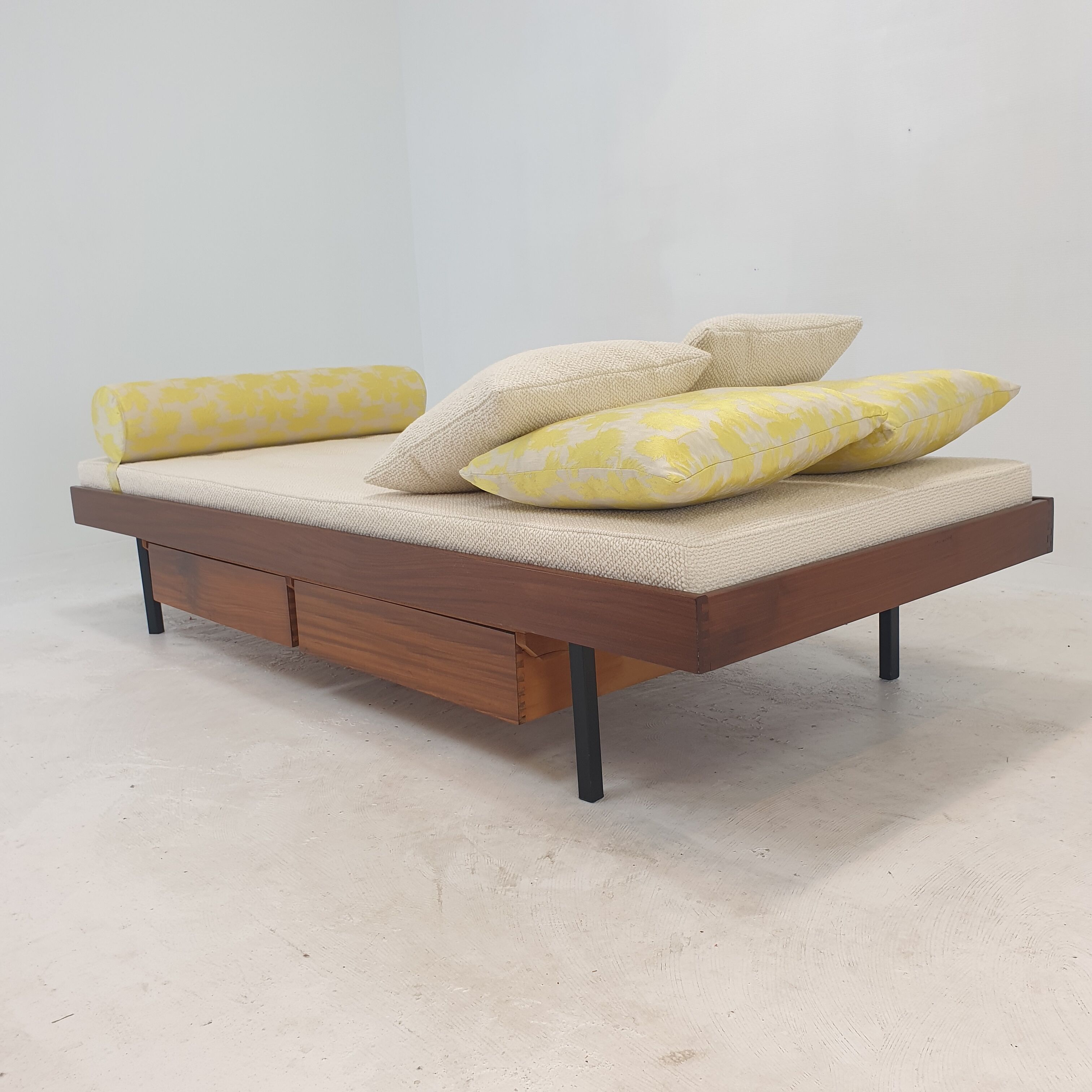 Teak Daybed with Dedar Cushions and Bolster, 1960s