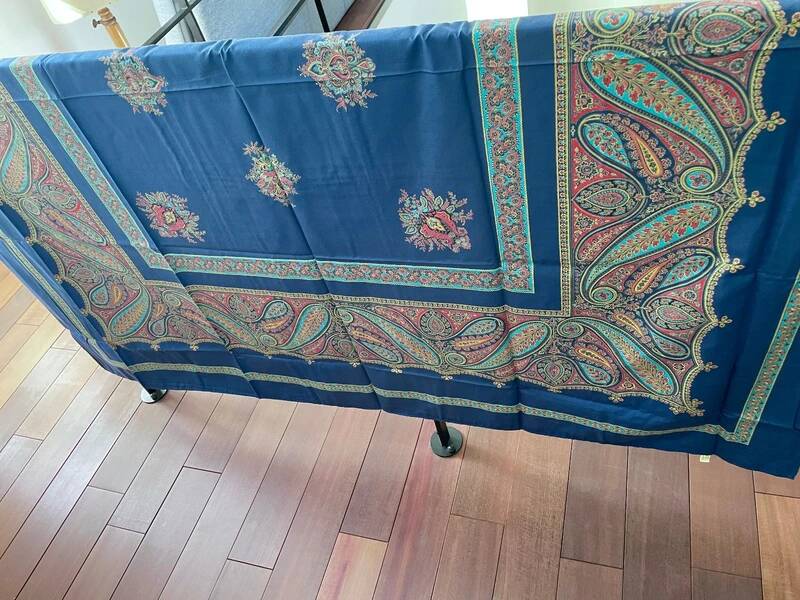Tablecloth Ribeauvillé Vintage Blue Assam 165 x 169 cm