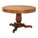 Antique walnut round table with drawers, Italy, 19th century