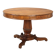 Antique walnut round table with drawers, Italy, 19th century