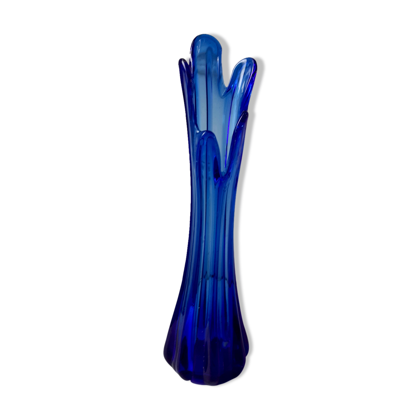 Blue soliflore vase in 1920s glass paste