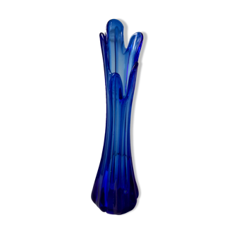 Blue soliflore vase in 1920s glass paste