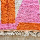 Handmade natural wool rug, size 100 x 200 cm