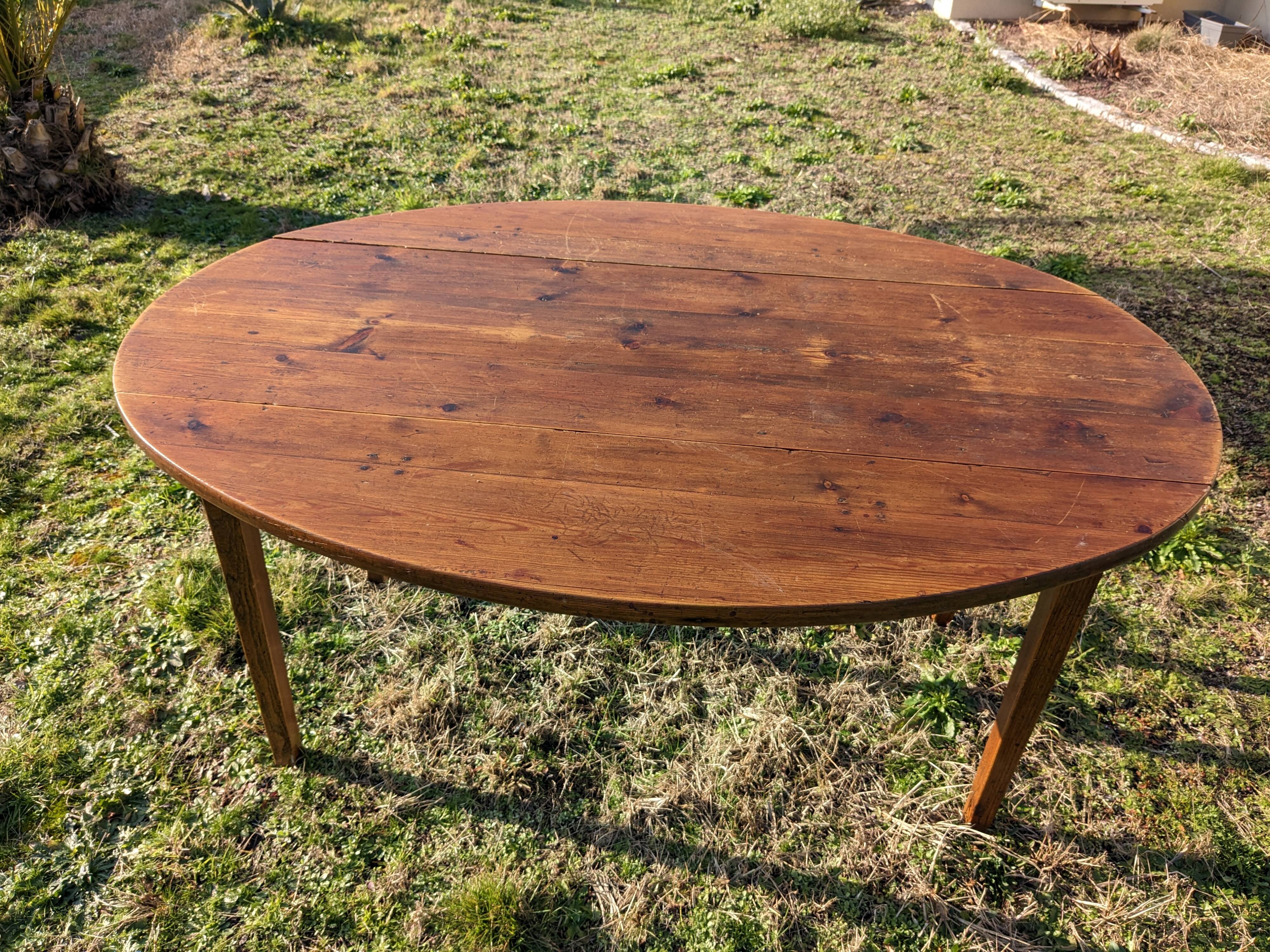 Oval solid wood farmhouse table
