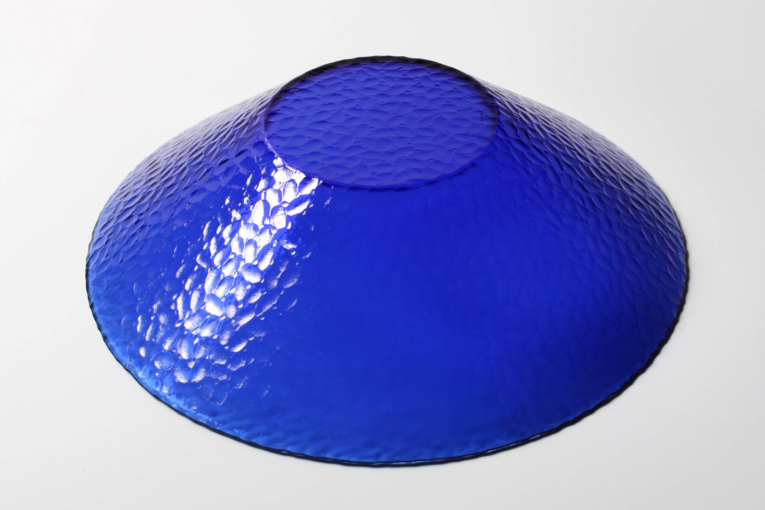 Mid-Century Cobalt Blue Glass Bowl: Large Arcoroc France Centerpiece