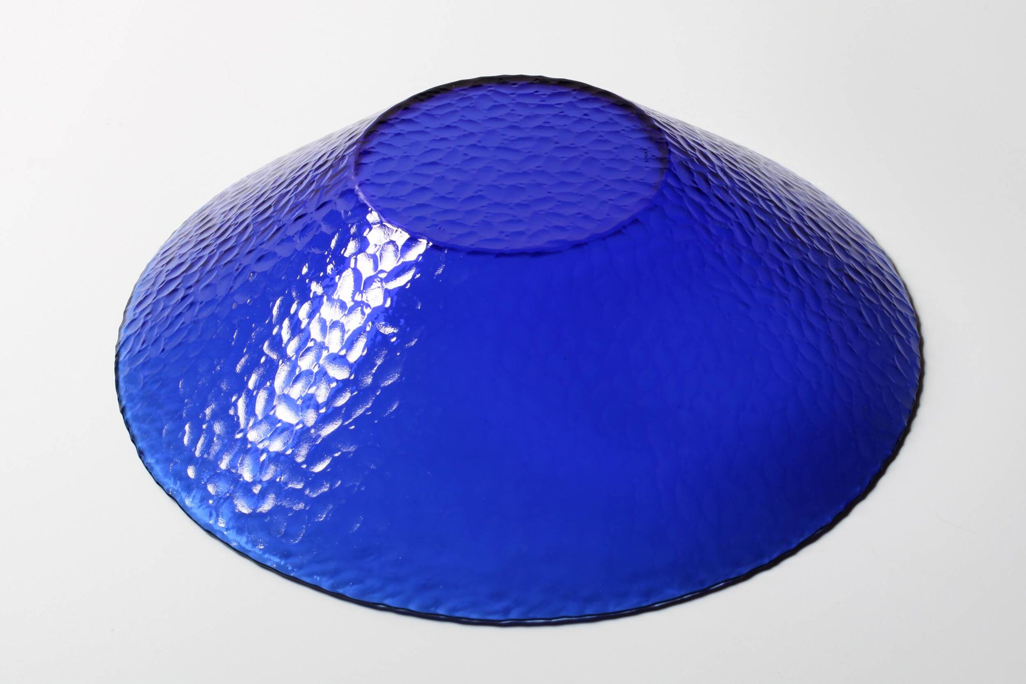 Mid-Century Cobalt Blue Glass Bowl: Large Arcoroc France Centerpiece