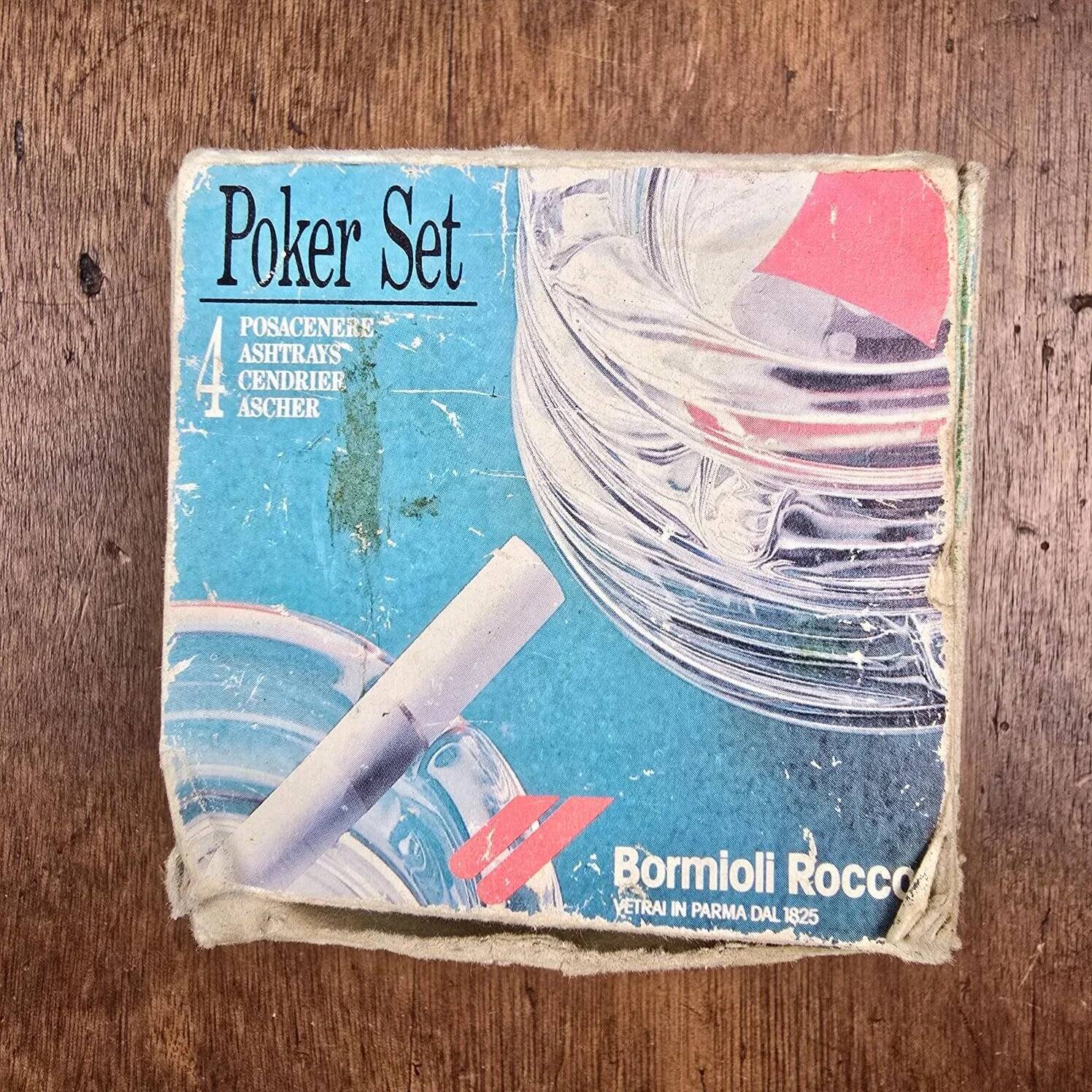 Set of 4 mini ashtrays Poker Set Bormioli Rocco in glass