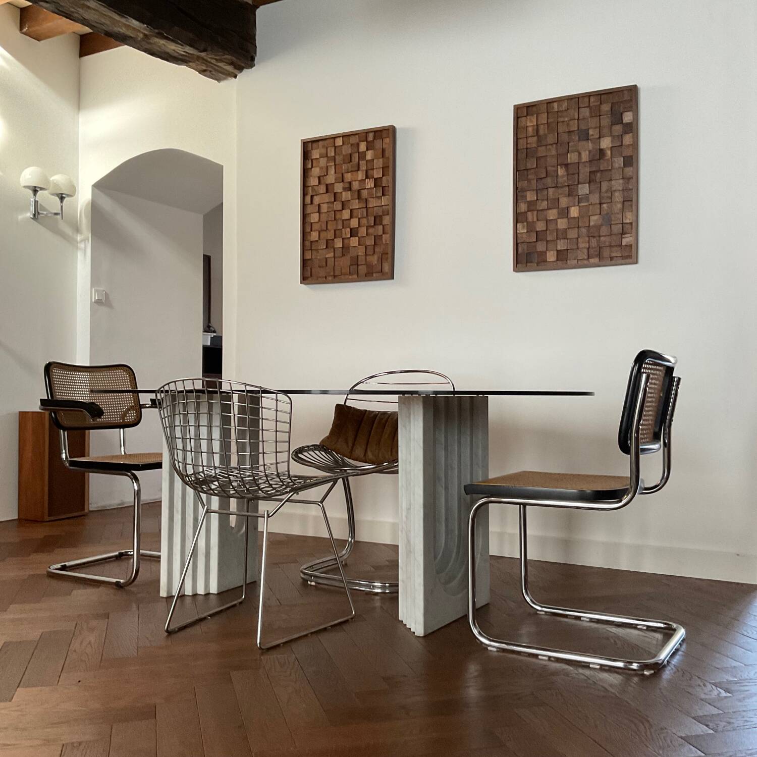 Table à manger Carlo Scarpa pour Cattelan 1970s