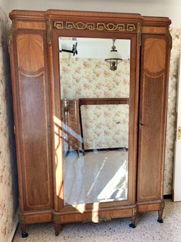 Art deco inlaid and bronze 3-door wardrobe circa 1920
