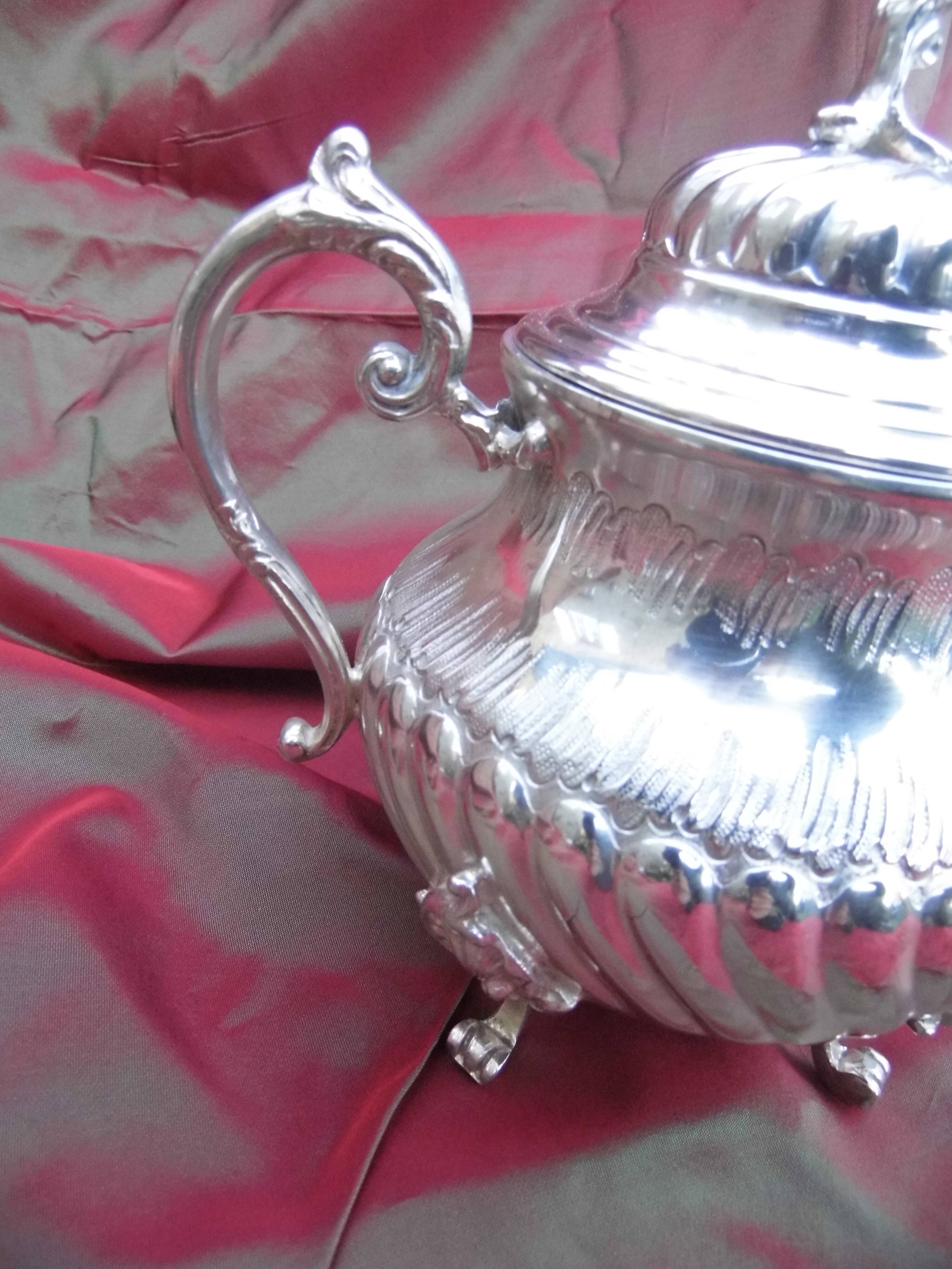 Sucrier En Métal Argenté – Orfèvre Plasait – Pièce Vintage élégante