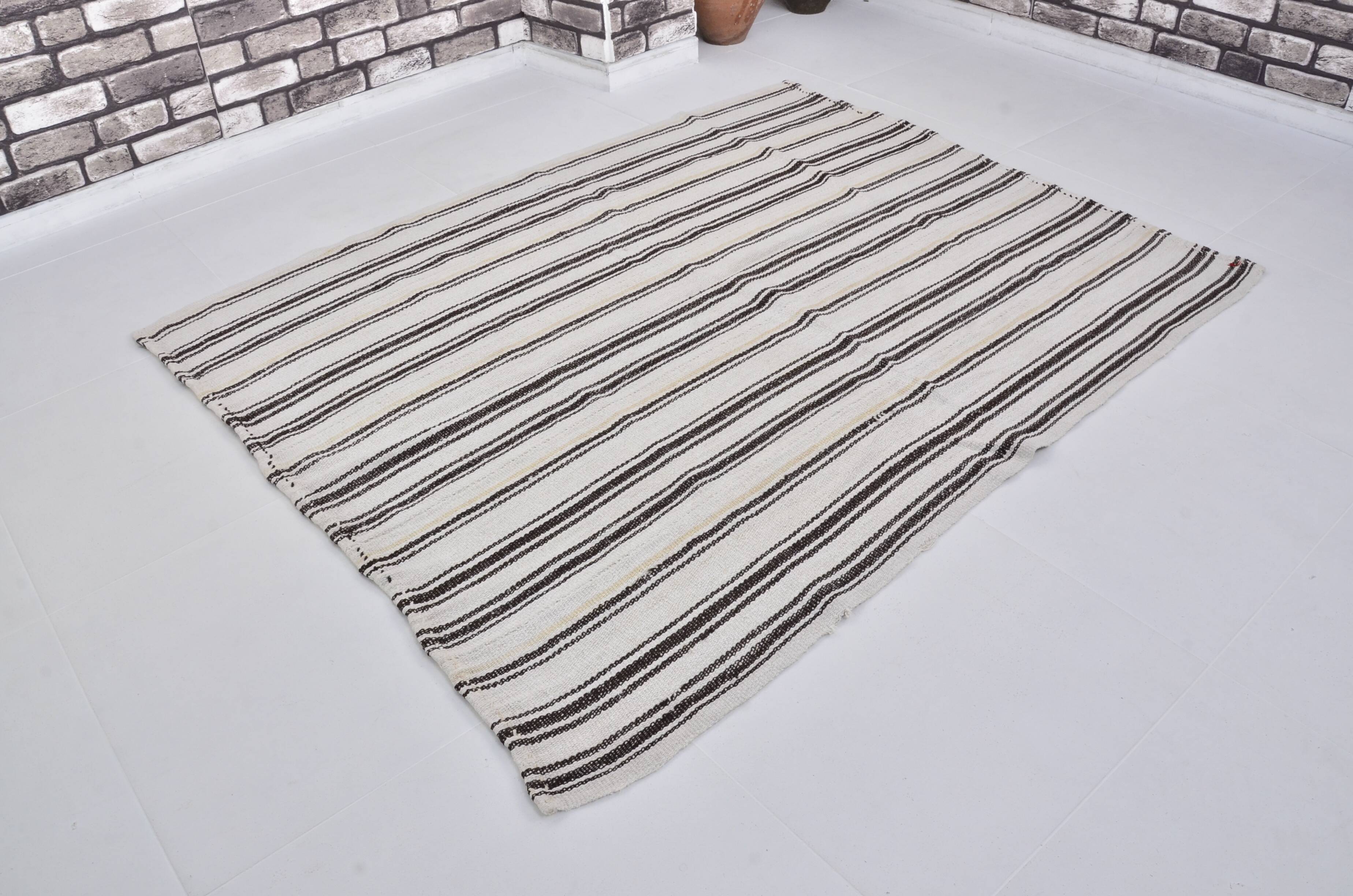 Turkish Handwoven Stripe Hemp Kilim sku 3654