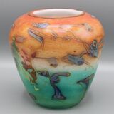 vase en pate verre signe bernard aconito