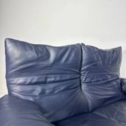 Vintage Maralunga 2-seater leather sofa from the 1980s by Vico Magistretti for Cassina.