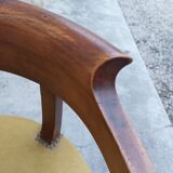 Louis Philippe office armchair in solid walnut