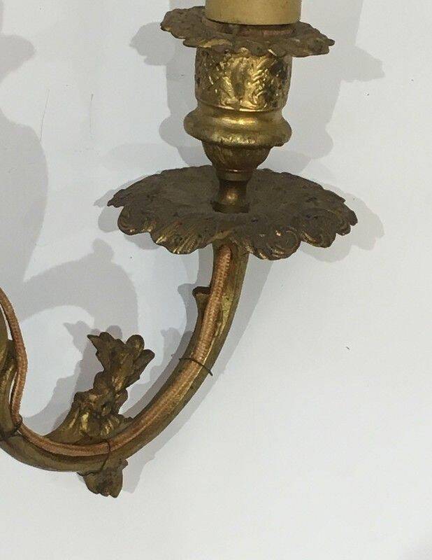 Pair of Louis XV style bronze wall sconces